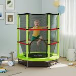 Trampolim Infantil Ø140x190 cm Trampolim para Crianças de 3 - 6 Anos com Rede de Segurança Carga 45 kg para Interior Verde