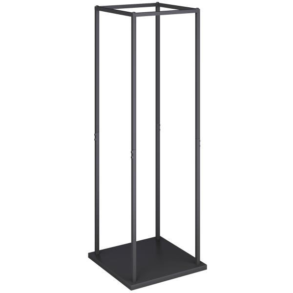 Suporte para Lenha Metálico para Lareira com Base Elevada Capacidade de 100 kg 33x33x110 cm Preto