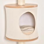 Árvore para Gatos de Parede com Múltiplas Plataformas Caverna Cama Superior Almofada Removível Postes Arranhadores de Sisal Torre para Escalar 38x30x149cm Bege e Carvalho