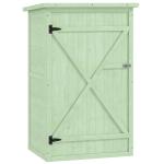 Armário de Jardim em Madeira para Exterior com 2 Prateleiras e Telhado de Asfalto 75x56x115 cm Verde