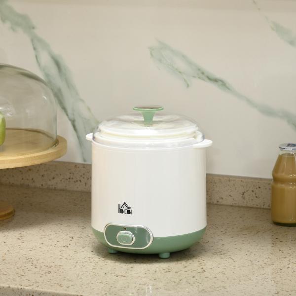 Iogurteira 20W 1,5L Máquina de Iogurte para Fazer Iogurte Grego e Aquecimento a Temperatura Constante PTC 19,5x17,5x21,4 cm Branco