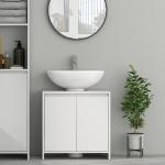 Móvel para Lavatório Pousar Moderno com Prateleira Anti - Tombo Carga 40 kg 60x30x60 cm Branco