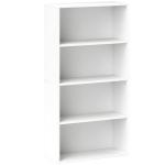 Estante de 4 Níveis Estante para Livros com 2 Prateleiras Ajustáveis para Sala de Estar Escritório Quarto 60x24x115,5 cm Branco