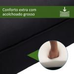 Banco de Pé de Cama Banco com Braços Curvados Estofado e Pés de Madeira Carga Máxima 130kg 102x31x51cm Preto
