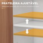 Sapateira com 2 Portas Prateleiras Interiores e 4 Prateleiras Exteriores com Altura Ajustável 83x30x90 cm Madeira