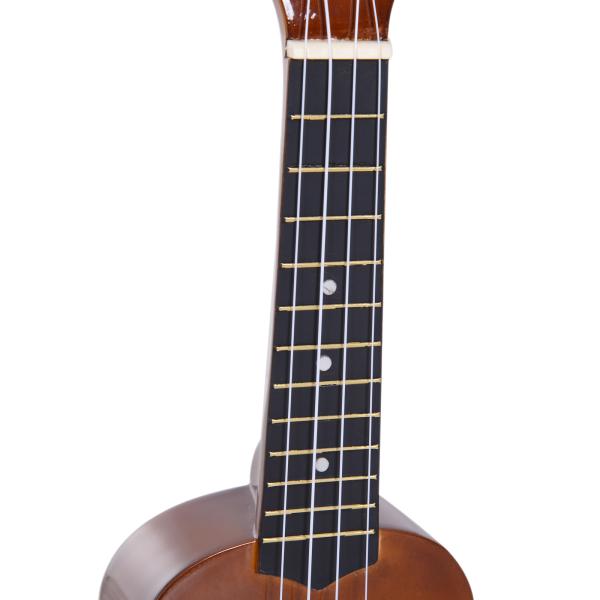 Ukelele de 21 Polegadas para Iniciantes com cordas de nylon 53x17.5x6.2cm marrom