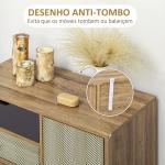 Cómoda de Madeira com 4 Gavetas Prateleira Ajustável e Pés de Metal para Sala de Estar Dormitório 79x39x86cm Marrom