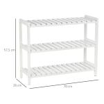 Sapateira de Madeira de 3 Níveis para até 9 Pares de Sapatos para Entrada Corredor Dormitório 70x26x57,5cm Branco