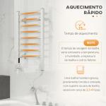Toalheiro Elétrico de Parede ou Solo 150 W com Função de Temporizador e 8 Barras para Casa de Banho 53x35x90 cm Prata