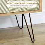 Cómoda de Madeira com 4 Gavetas Prateleira Ajustável e Pés de Metal para Sala de Estar Dormitório 79x39x86cm Marrom