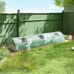 Estufa Pequena para Cultivo de Plantas com 5 Janelas Estrutura em Aço e Cobertura de PE Anti - UV 300x80x45 cm Verde