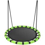 Baloiço para Crianças Redondo Baloiço de Jardim Infantil Ajustável Impermeável Carga 150kg Ø100x180 cm Preto e Verde
