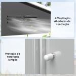 Abrigo de Jardim Exterior 3,6 m² 236x171x191 cm com Portas Deslizantes e Aberturas de Ventilação Cinzento Escuro