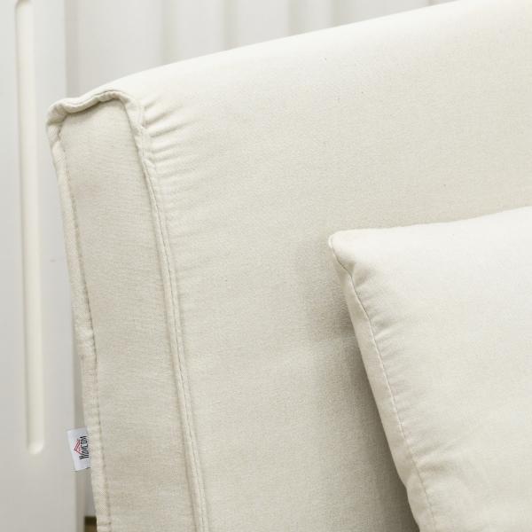 Poltrona 2 em 1 Sofá Cama Individual Dobrável com Encosto Ajustável e Almofada Carga 125 kg 90x78x79 cm Bege