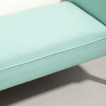 Banco de Pé de Cama Estofado em Linho Sintético com Pés de Madeira Braços e Assento Acolchoado, Verde Claro