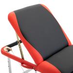 Marquesa de Massagem Dobrável e Portátil com Altura Ajustável Apoio para a Cabeça e Apoio para os Braços 215x60x61 - 84 cm Preto e Vermelho