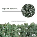 Vedação Artificial em Rolo 2,4x1 m Vedação de Privacidade para Balcão Jardim Exterior Planta Decorativa de Parede PE Verde