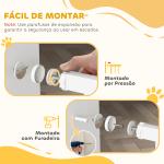 Barreira de Segurança para Cães com Largura Ajustável 74 - 94 cm e Extensão para Escadas e Portas Branco