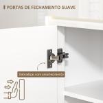 Aparador Sala de Estar com Luzes LED 4 Gavetas Prateleiras Ajustáveis e Controlo Remoto 120x34x80 cm Branco Brilhante
