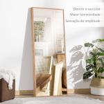 Espelho de Parede Espelho de Corpo Inteiro Estilo Moderno Decoração para Sala de Estar Dormitório Entrada 45x125 cm Madeira