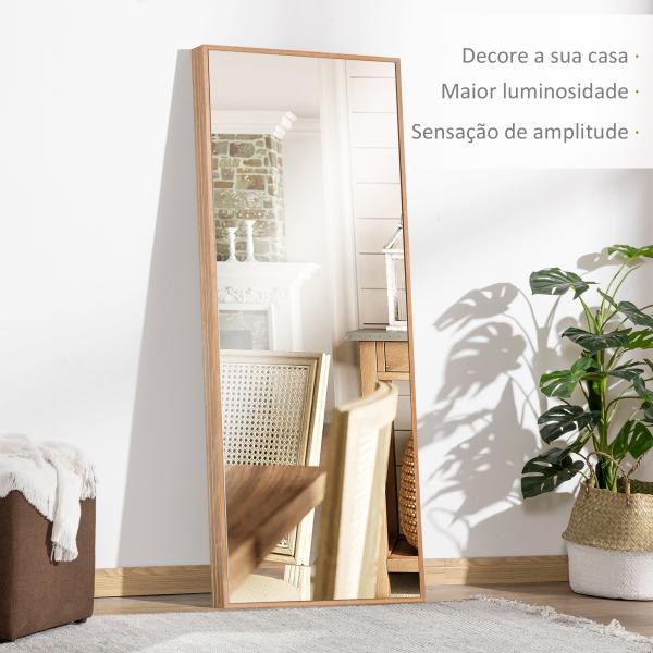 Espelho de Parede Espelho de Corpo Inteiro Estilo Moderno Decoração para Sala de Estar Dormitório Entrada 45x125 cm Madeira