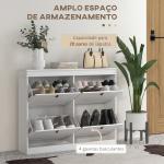 Móvel Sapateira Branco Sapateira Estreita com 4 Portas e Prateleira Ajustável para 20 Pares de Sapatos 105x24x82,5 cm Branco