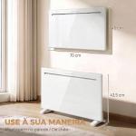 Aquecedor de Painel Inteligente 1500 W de Parede ou Independente com Temporizador Semanal, Branco