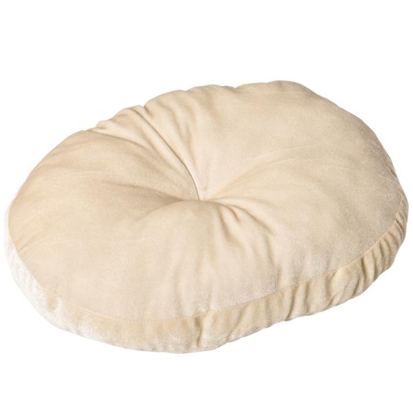 Cama para Gatos de Vime PE 78x69x22cm Cama para Gatos com Almofada Suave 3 Orifícios de Acesso e Canal em Forma de Anel Natural