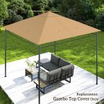 Toldo de Substituição de 3x3m para Pérgola de Jardim com 8 Orifícios de Drenagem e Ventilação Bege
