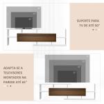 Móvel de TV Moderno Móvel para Televisores 153,6x25x42 cm e Prateleira de Parede 150x14,5x16,3 cm Branco e Marrom