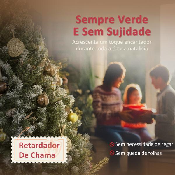 Árvore de Natal Artificial 150 cm Árvore de Natal com 581 Ramos com Efeito Neve 44 Pinhas Verde