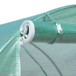 Estufa tipo Túnel 500x200x205 cm Estufa de Jardim com Porta Enrolável e 8 Janelas Cobertura de PE 140 g/m² Verde