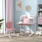 Conjunto de Secretária e Cadeira para Crianças Secretária Infantil Altura Ajustável 80x55x107,5 cm Rosa