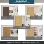 Ferragem para Porta Corredeira 186cm Kit de Acessórios para Porta Corredeira de Madeira com Trilho de Metal e 2 Roldanas Prata