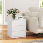 Cómoda com 3 Gavetas com Fecho Suave para Quarto Escritório Estilo Moderno 45x40x52,8 cm Branco