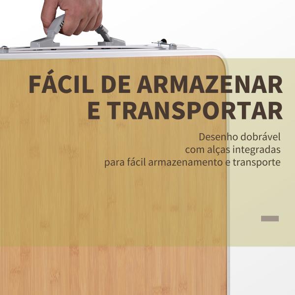 Mesa de piquenique dobrável Mesa de campismo com lâmina dobrável Estrutura leve