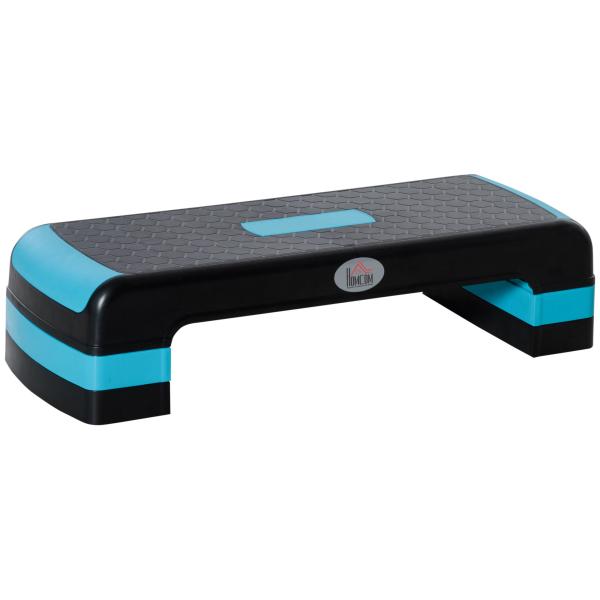 Plataforma Step Fitness com Altura Ajustável de 10/15/20 cm Plataforma de Exercício 78x28x20 cm Azul e Preto