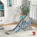 Escorregador para Crianças de 18 - 36 Meses com 3 Degraus Antiderrapantes 157x46,5x80 cm Azul
