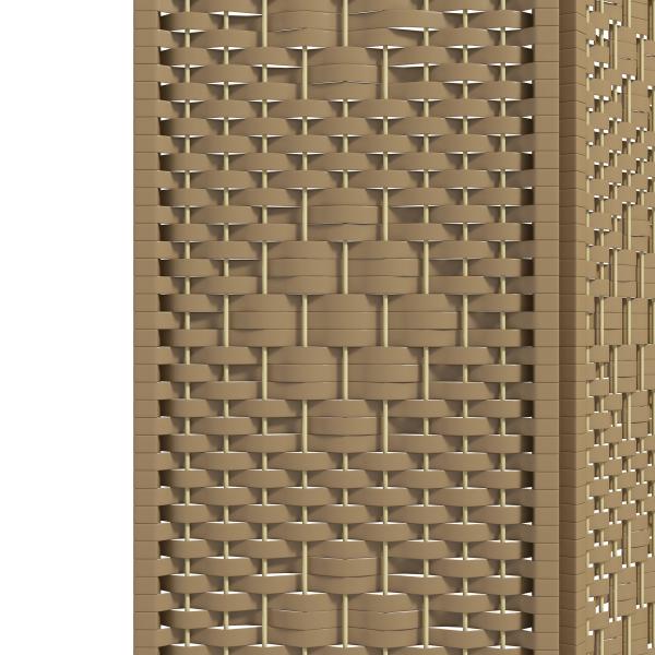 Biombo Separador de Ambientes com 3 Painéis Dobrável em Corda de Papel 120x170 cm Decoração para Quarto Madeira