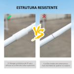 Tenda de Jardim 583x293 cm Tenda para Festas com 4 Janelas 2 Portas com Fecho de Correr 6 Paredes Laterais Branco