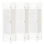 Biombo de 6 Paineis Separador de Ambientes Dobrável 242x170cm Divisória de Habitações de Fibra de Papel Branco