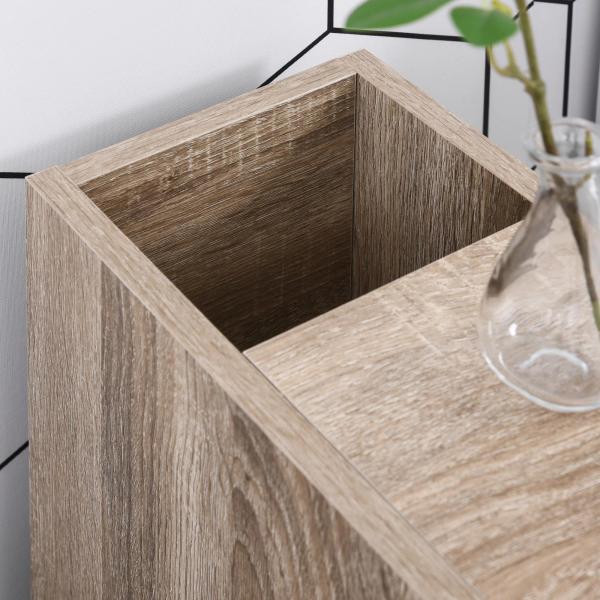 Armário de Casa de Banho para Espaço Reduzido com Rodas Prateleiras Abertas Armário e Gaveta 18x30x68,5 cm Madeira