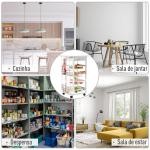 Carrinho de cozinha de 5 níveis com gaveta Cestas Rodas 47x37x83 Branco