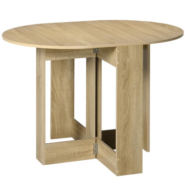 Mesa de Sala de Jantar Dobrável com 2 Laterais Mesa Auxiliar de Madeira para Cozinha Sala de Estar 104x76x73,7 cm Madeira