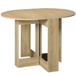 Mesa de Sala de Jantar Dobrável com 2 Laterais Mesa Auxiliar de Madeira para Cozinha Sala de Estar 104x76x73,7 cm Madeira