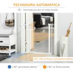 Barreira de Segurança para Cães Animais de Estimação 74 - 80cm para Escadas Portas e Corredor com Porta com Fechamento Automático e Sistema de Duplo Bloqueio Altura 76,2cm Branco
