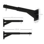 Suporte para Saco de Boxe de Parede com Distância Ajustável de 45 - 65 cm Gancho Giratório de 360° e Correntes Preto