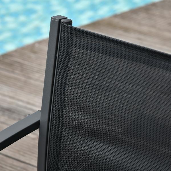 Conjunto de Móveis de Jardim Conjunto de 4 Peças com 2 Poltronas 1 Sofá de 2 Lugares e Mesa de Centro com Tampo de Vidro Preto