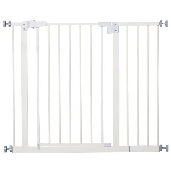 Barreira de Segurança para Animais de Estimação Cães com Extensão de 17,5 cm Sistema de Fechamento Automático 74 - 97,5x76,2 cm Branco