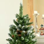 Árvore de Natal Artificial Nevada Altura 120 cm com 328 Ramos e Suporte Metálico Verde